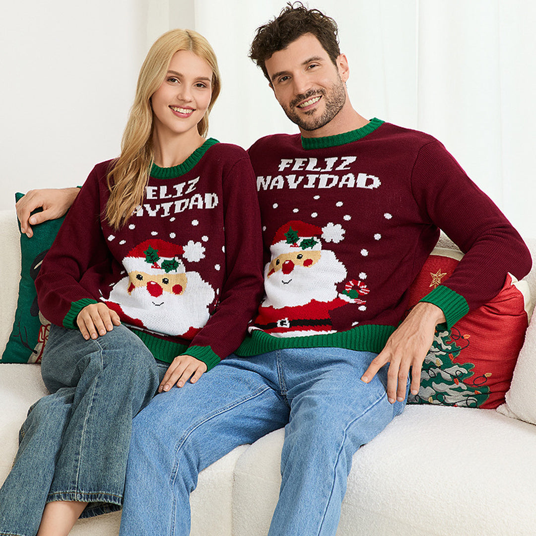Matching Christmas Sweater in burgundy