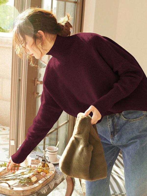 CAMILLE™ - Women High Neck Loose Knit Pullover Sweater