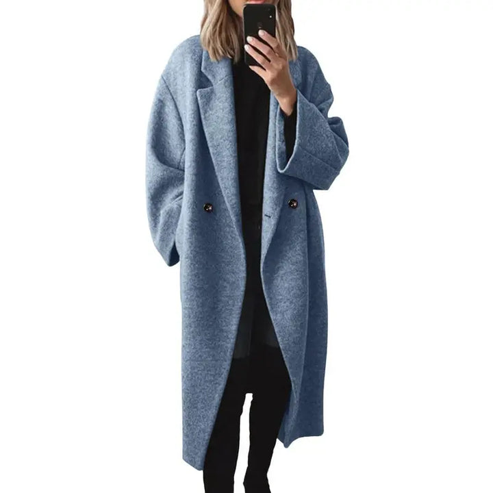 JERA™ – Double-Breasted Long Wool Coat