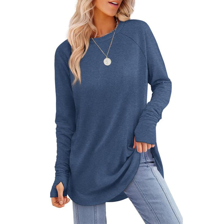 MIRA™ - Women's Long Sleeve Tunic Top with Thumb Hole and Curved Hem