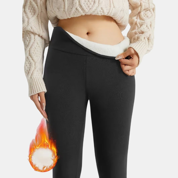 Women's Fleece Lined Leggings, High Rise Thermal Winter