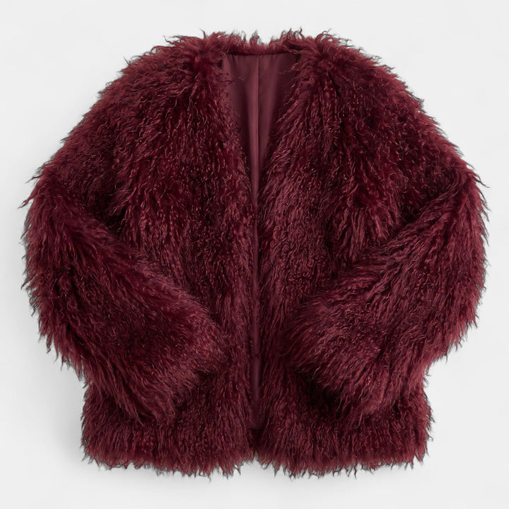 Women's Fluffy Oversized Faux Fur Coat, Hip Length Wide Cuffs