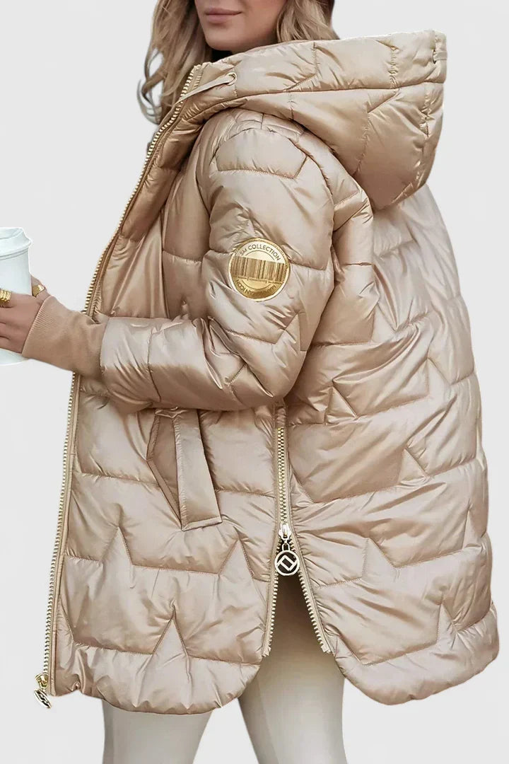 TILDA | Womens Hooded Quilted Long Puffer Jacket