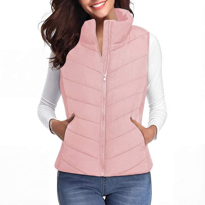 SHARON™ – Sleeveless Zip-Up Quilted Puffer Vest