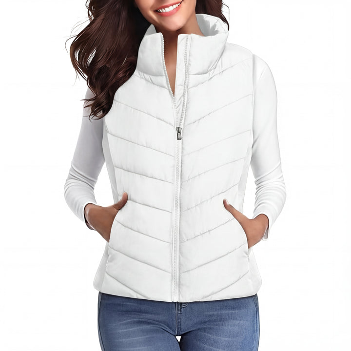 SHARON™ – Sleeveless Zip-Up Quilted Puffer Vest