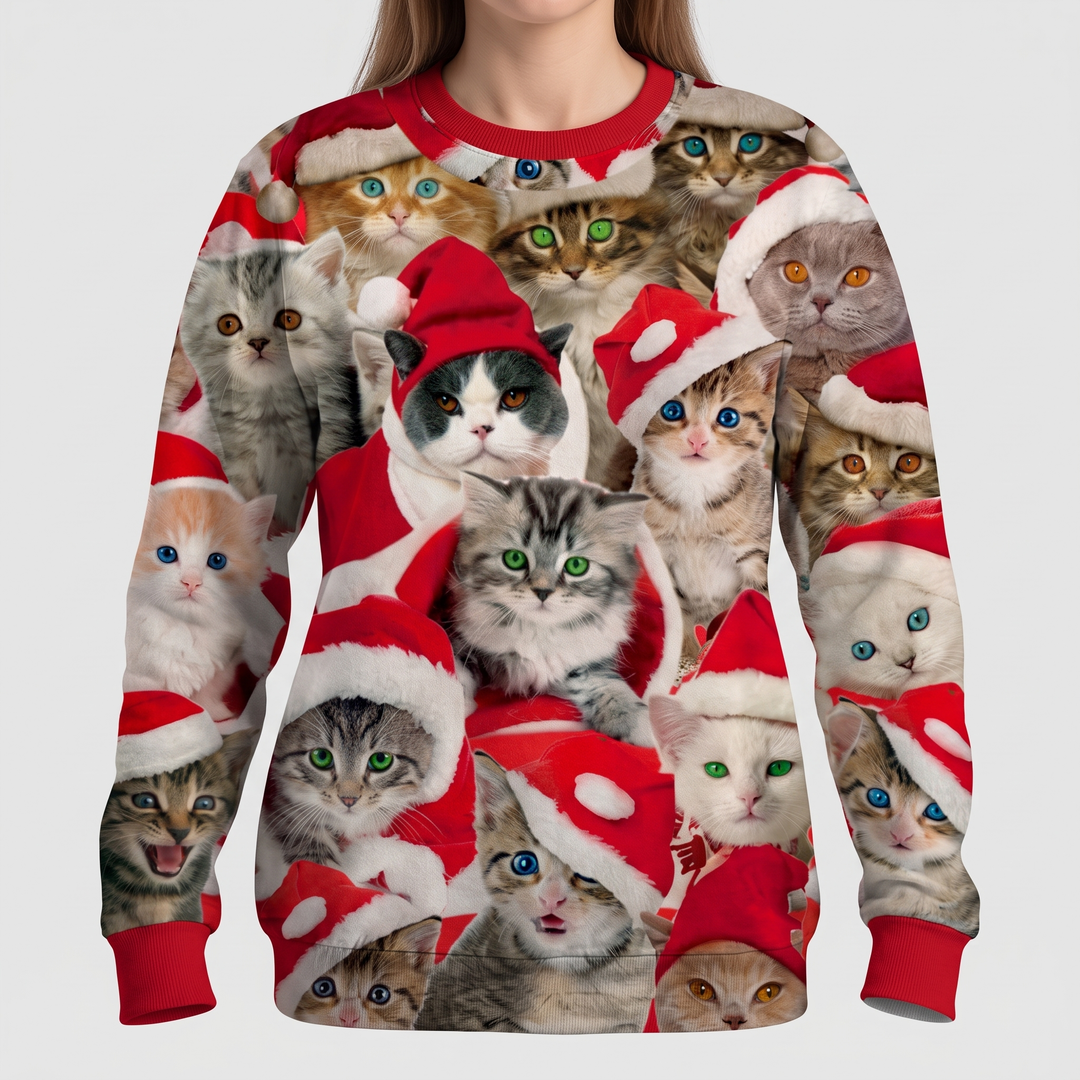 Red Santa Cat Collage