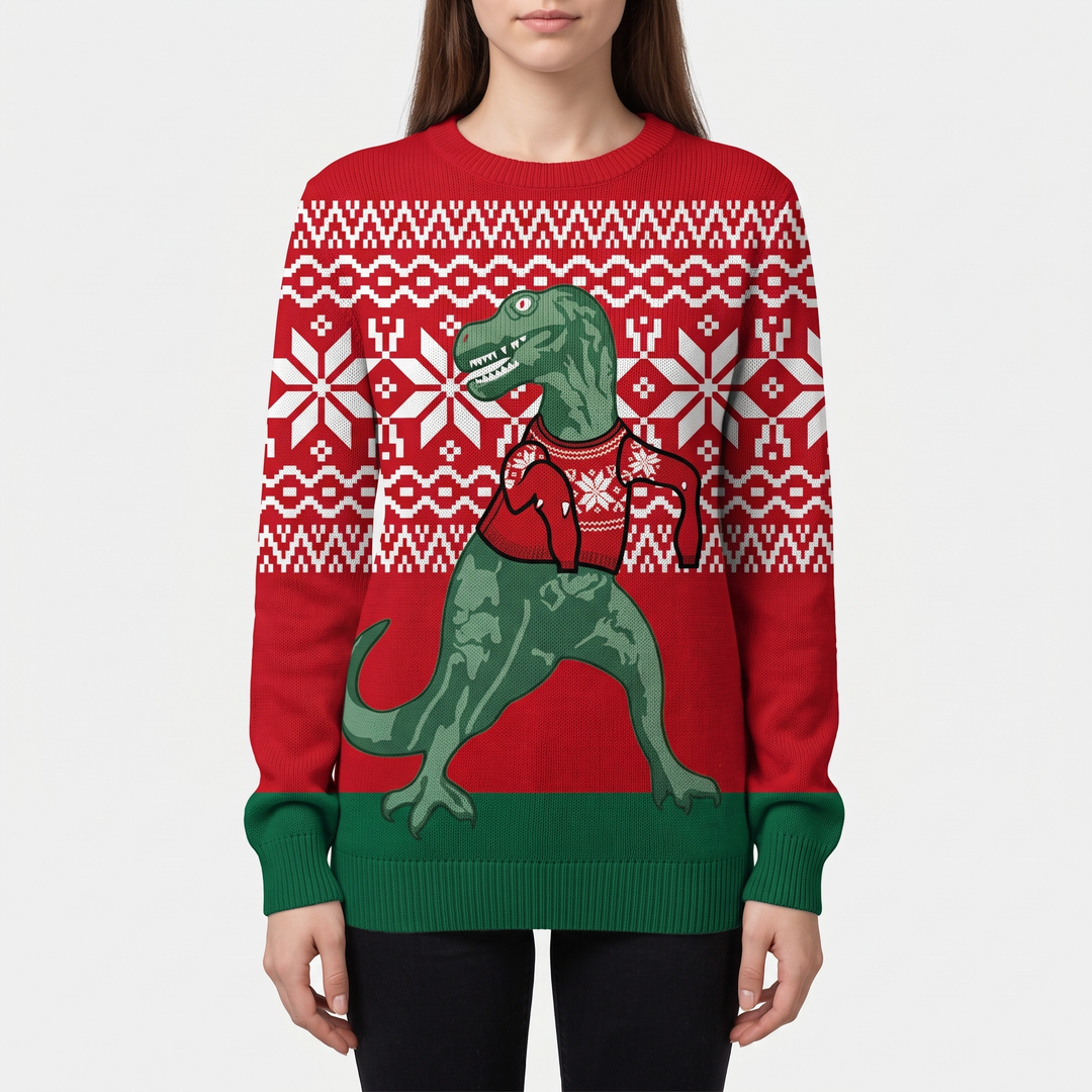 Red Fair Isle Dino