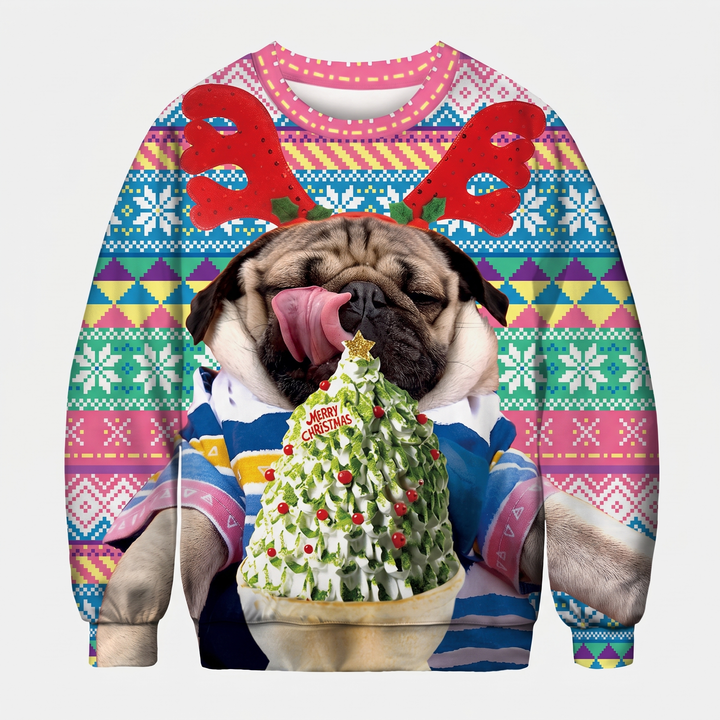 Multicolor Pug Print