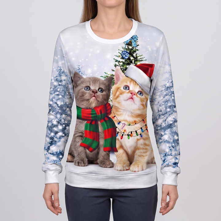 White Holiday Cats