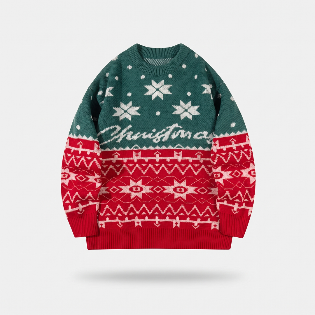 Teal Christmas Script Knit