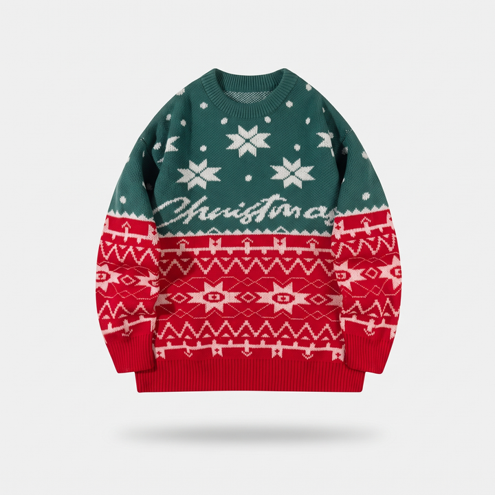 Teal Christmas Script Knit
