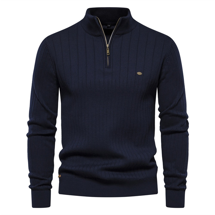 Navy Ribbed Knit