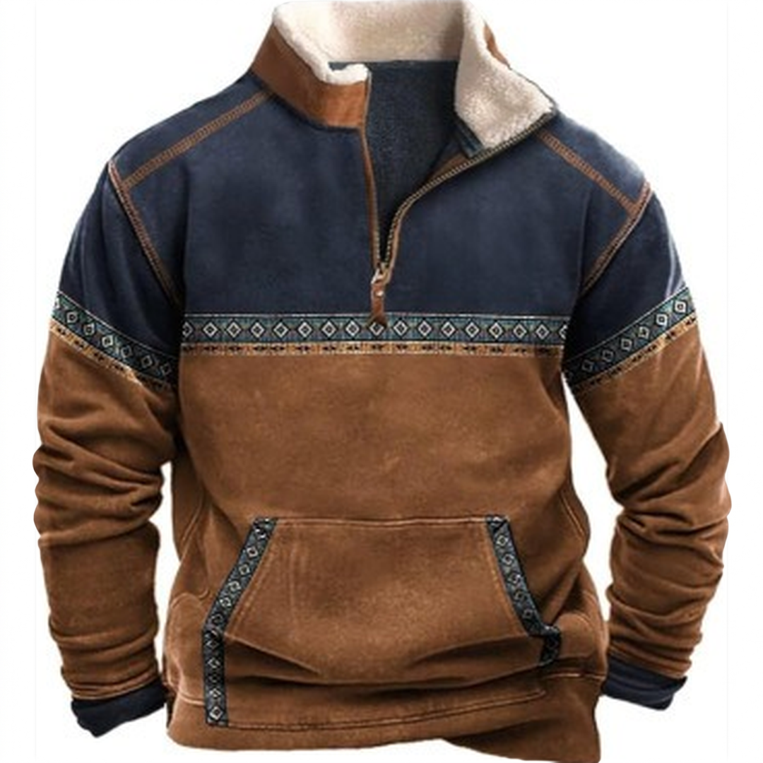 Navy Brown Colorblock