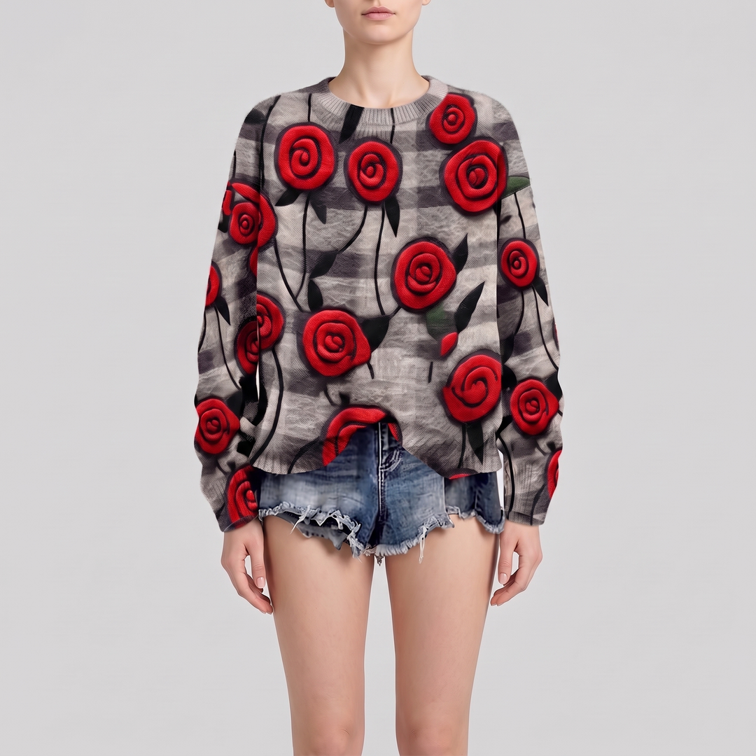Gray Rose Textured