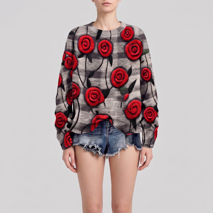 Gray Rose Textured