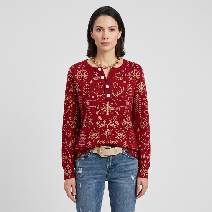 Burgundy Nordic Reindeer