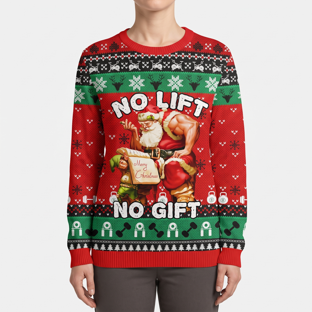 Red Weightlifting Santa