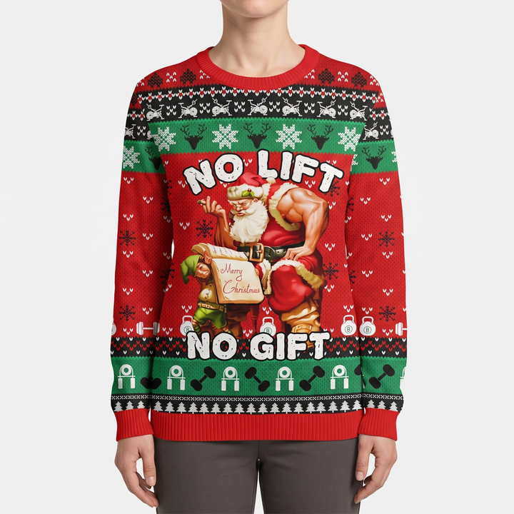 Red Weightlifting Santa