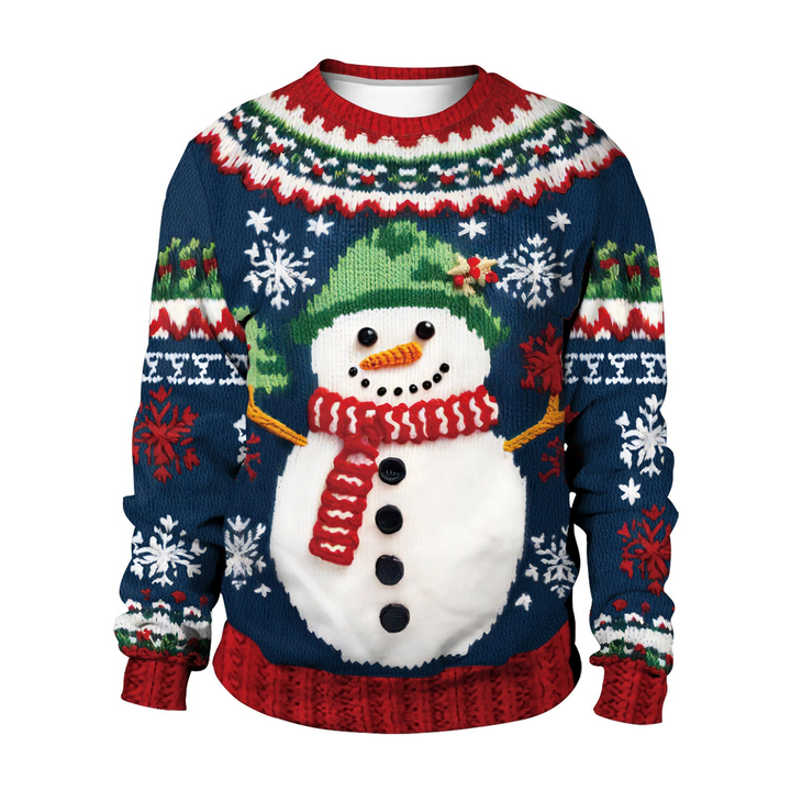 Navy Snowman Knit