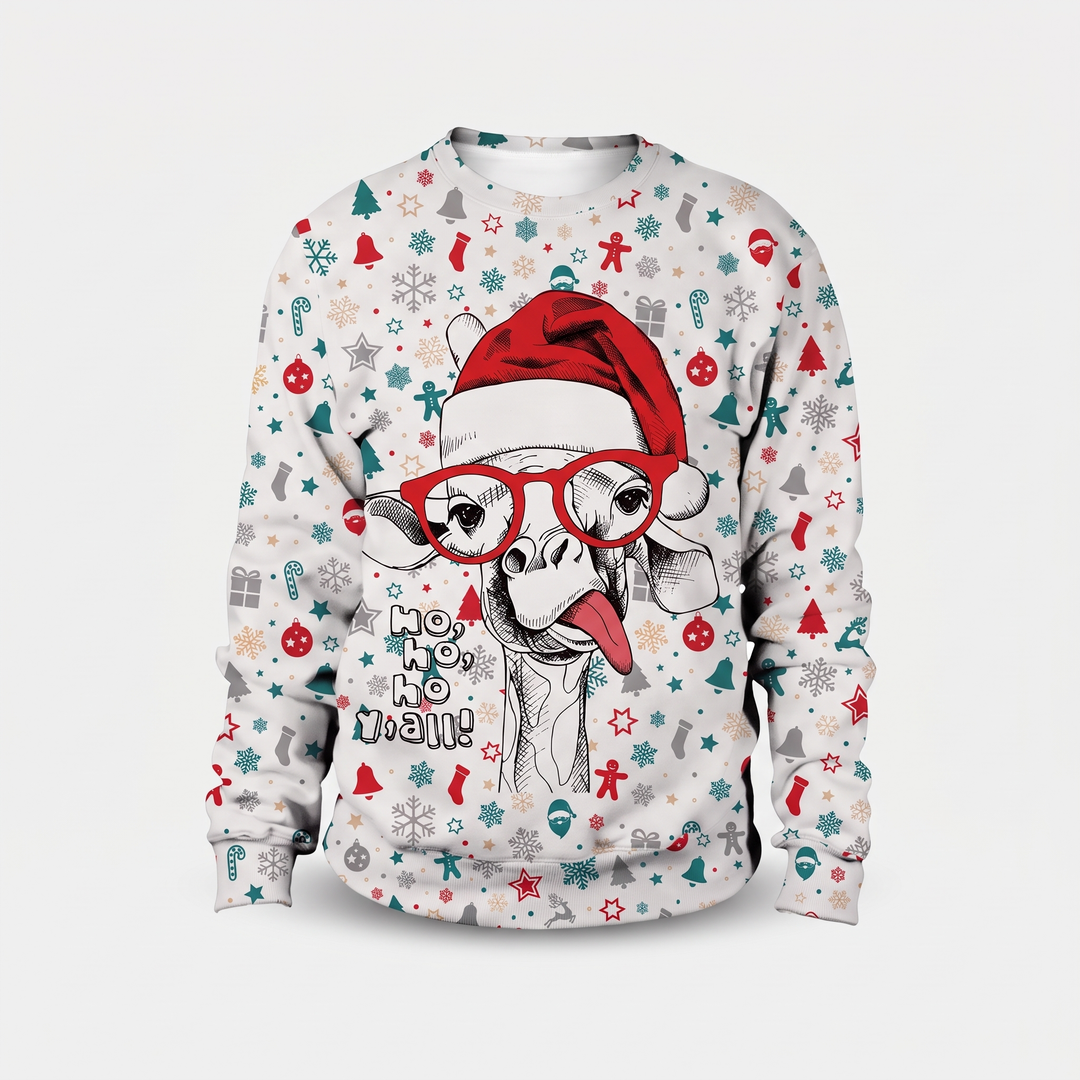 White Giraffe Santa Hat