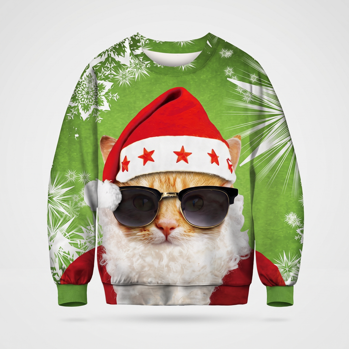 Green Santa Cat Sunglasses