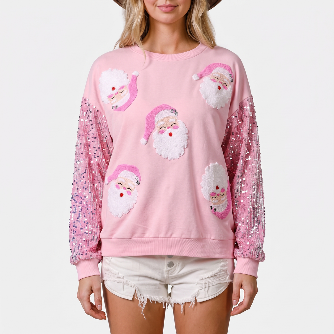 Pink Santa Print