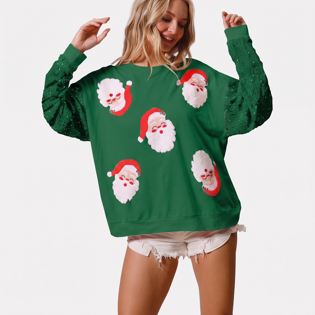 Green Santa Print