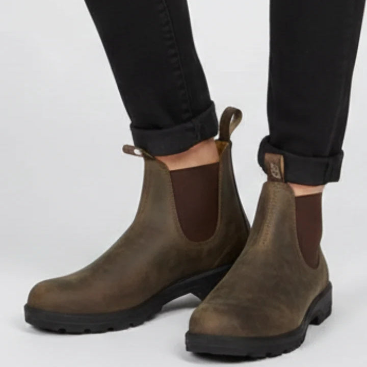 Women's Chelsea Boots, Pull Tabs Lug Outsole Ankle Height