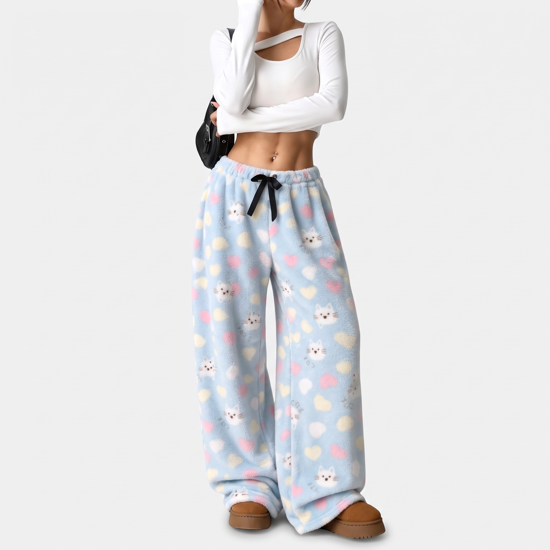 Light Blue Cat Print