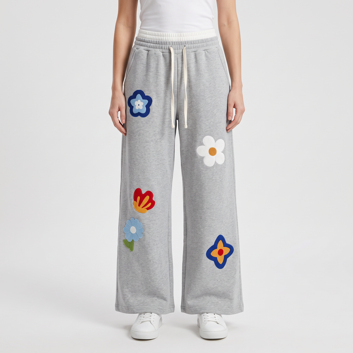 Grey Floral Embroidery
