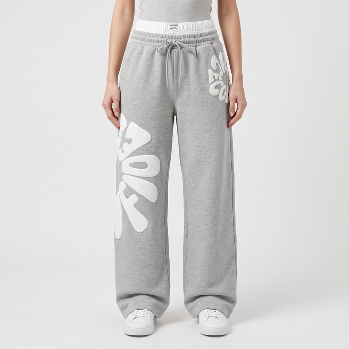 Grey Letter Print