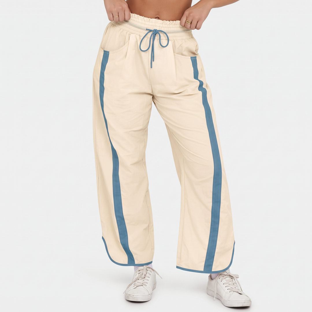 Cream Blue Stripe