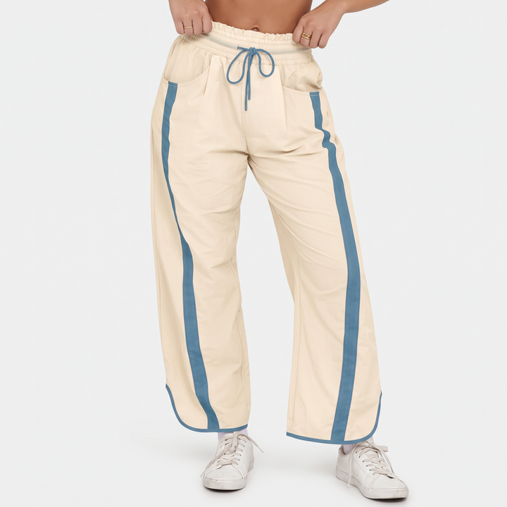 Cream Blue Stripe