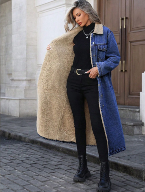 PIPER™ - Women's Long Jacket with Fleece Lining, Winter Style