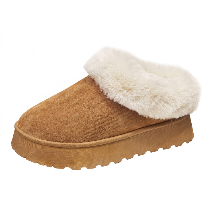 Women's Short Comfortable Winter Boots, Fur Platform Fuzzy