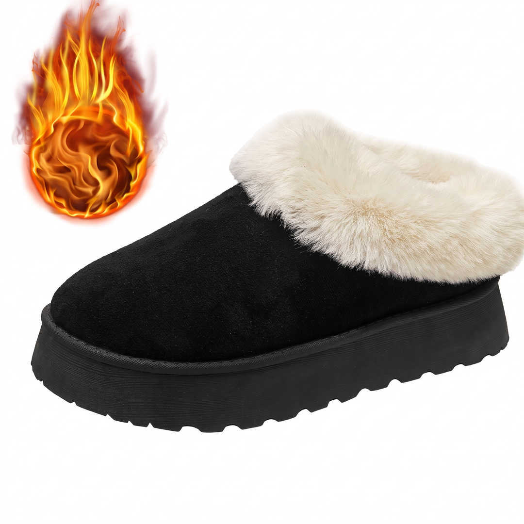 Women's Short Comfortable Winter Boots, Fur Platform Fuzzy